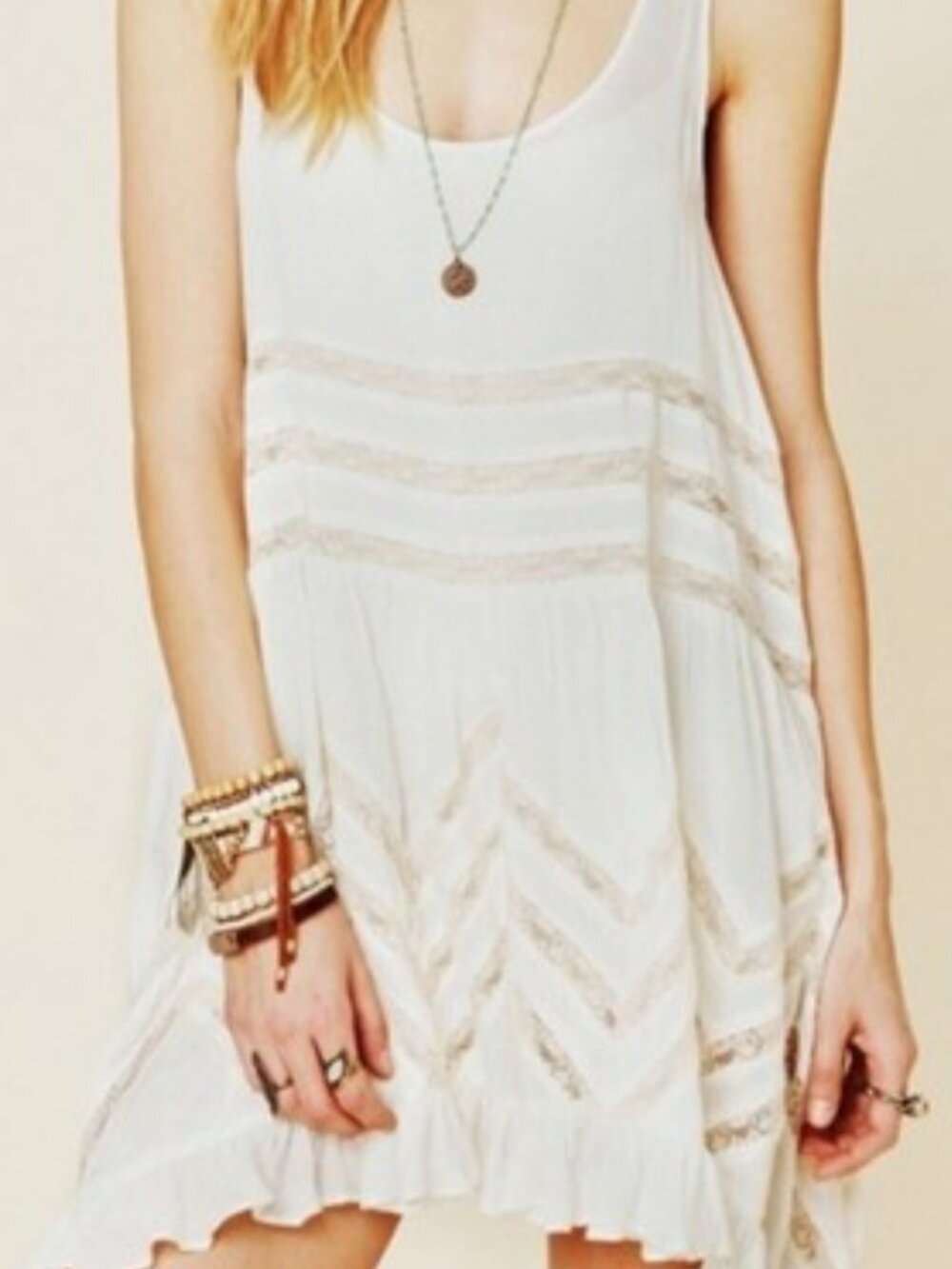 Free People Voile and Lace Trapeze Slip